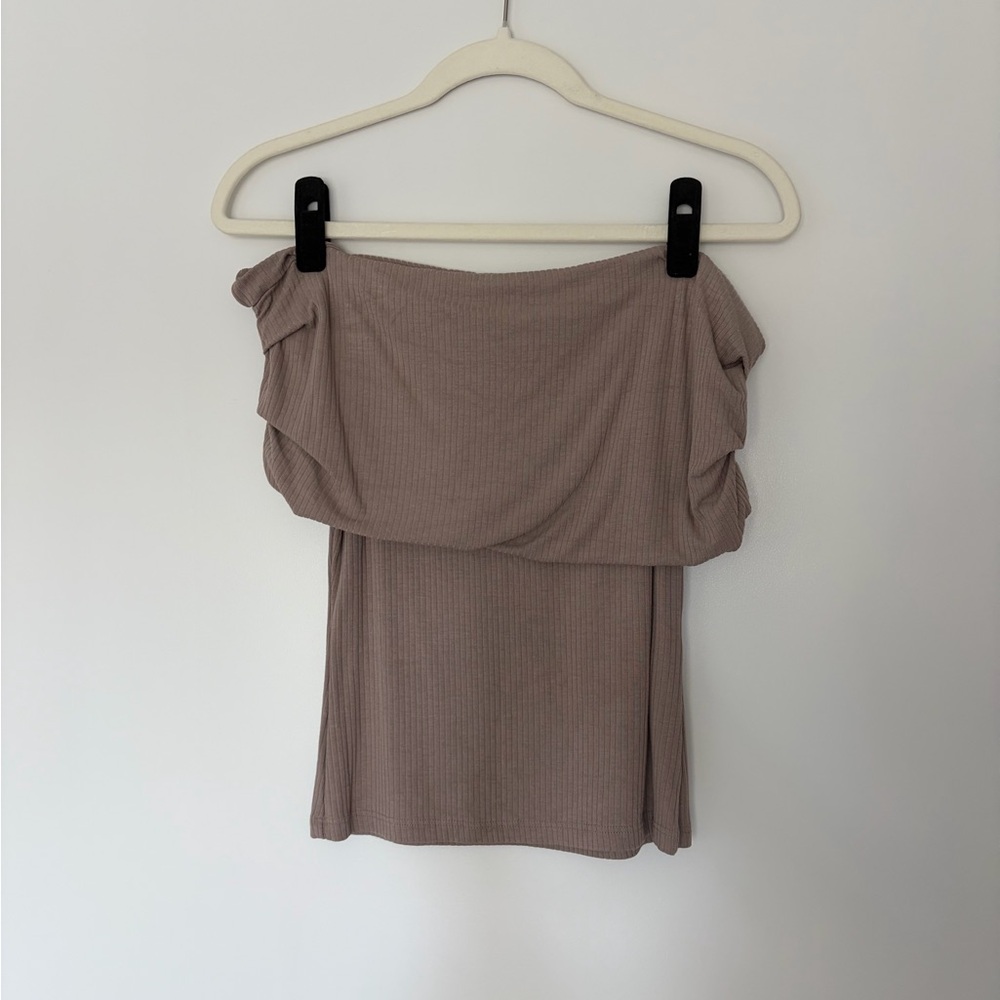 TopShop Ribbed Off the Shoulder Top